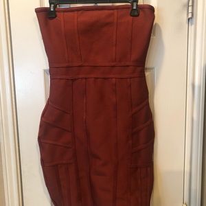 Burnt orange bandage dress